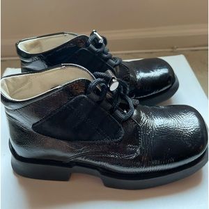 TODDLER ITALIAN 🇮🇹 BLACK PATENT LEATHER BOOTS SIZE 11 U.S. EUC